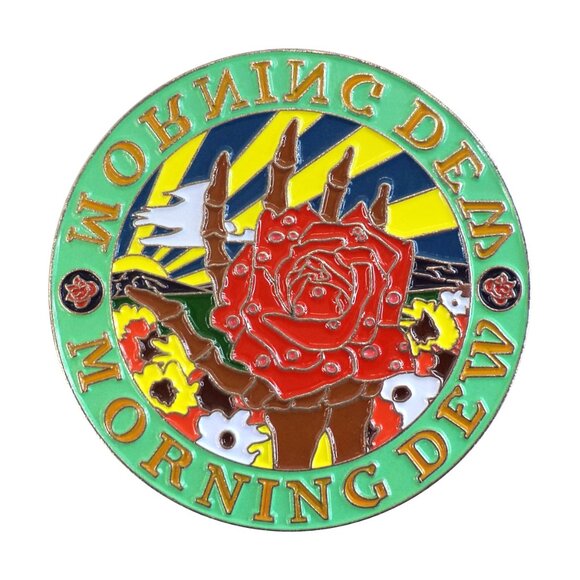 Square Deal Recordings & Supplies Other - Morning Dew Skeleton Enamel Pin- 1970s Floral Hippie Rock Music Apparel Gift NWT